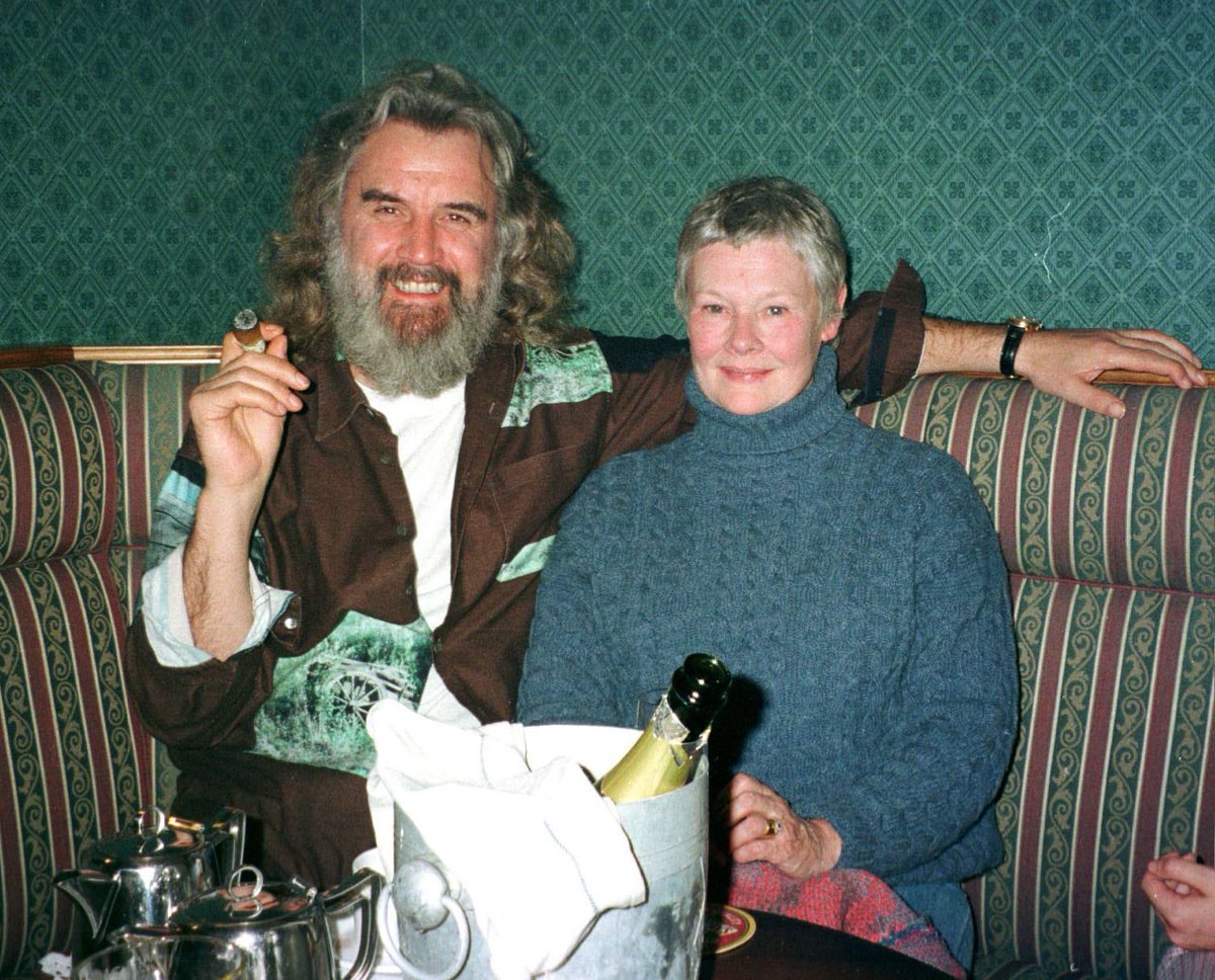 PeterJolly12's tweet photo. #Billy Connolly#Dame Judi Dench. Cigar break whilst filming Mrs Brown in the 90’s https://t.co/UkcesQp7TV