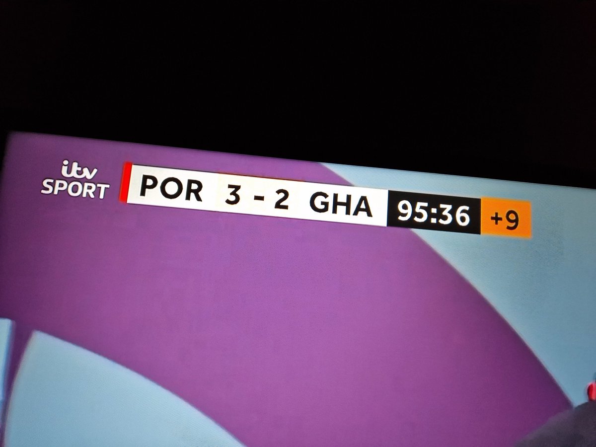 taitbw's tweet photo. Are referees being particularly strict with time in this years #FIFAWorldCup   ? I keep catching the end of games and there always seems to be a lot of time added on. #PORGHA currently 9mins added on? Don't normally see that in football. #FIFAWORLDCUP2022 https://t.co/ItbbmVUsB2