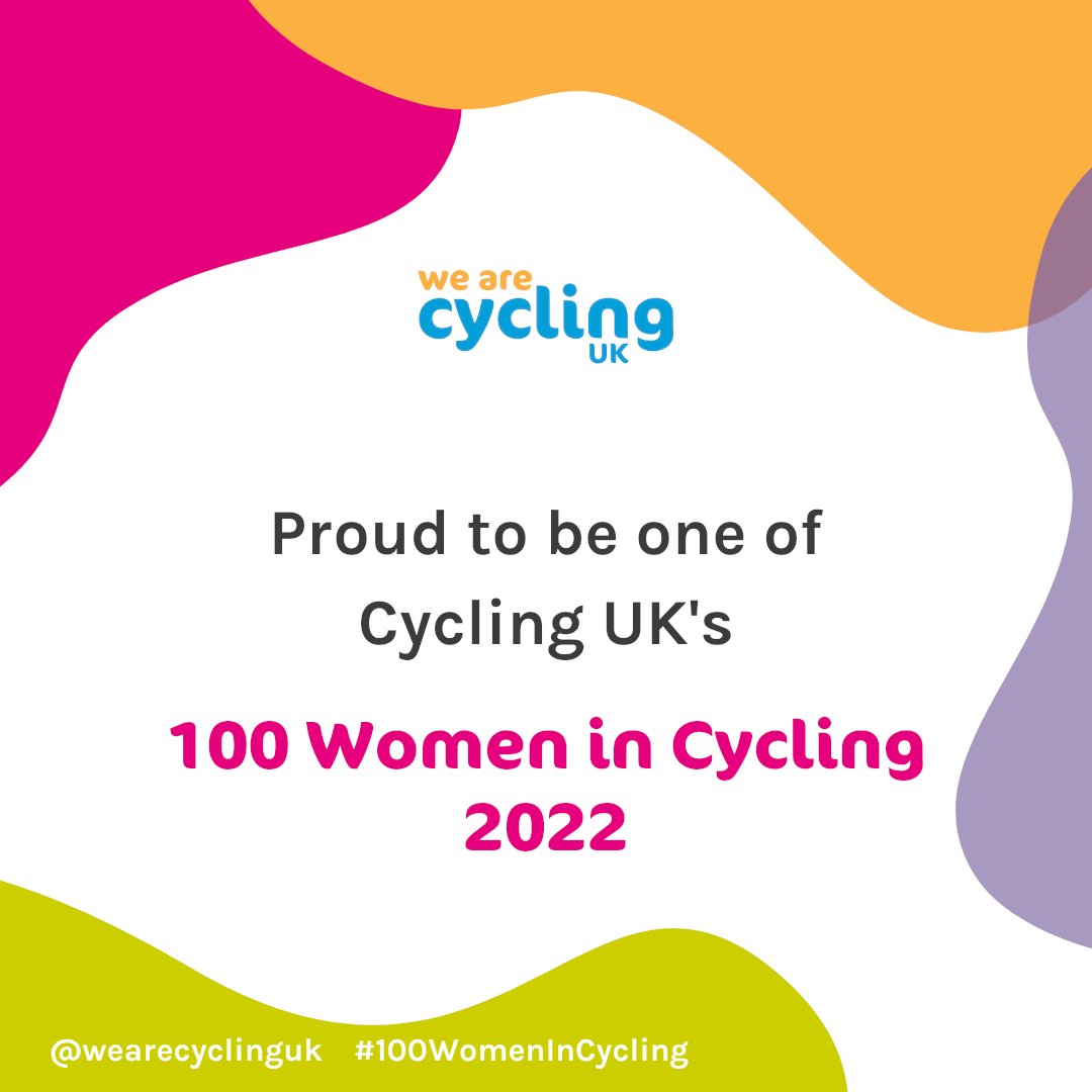 The #100WomenInCycling of 2022 have been revealed! Thank you @WeAreCyclingUK - it's a real honour to have been included on this year's list. You can see the other amazing nominees here: cyclinguk.org/100women/2022