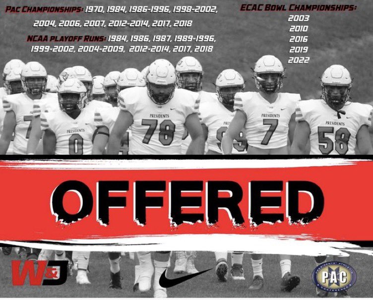 After a great visit to W&amp;J I am thankful to receive a roster spot from <a href="/WJFootball/">W&J Football</a>. Thank you <a href="/Coach_Luvara/">Vince Luvara</a>  and <a href="/Coach_Sirianni/">Coach Mike Sirianni</a> for the opportunity.
