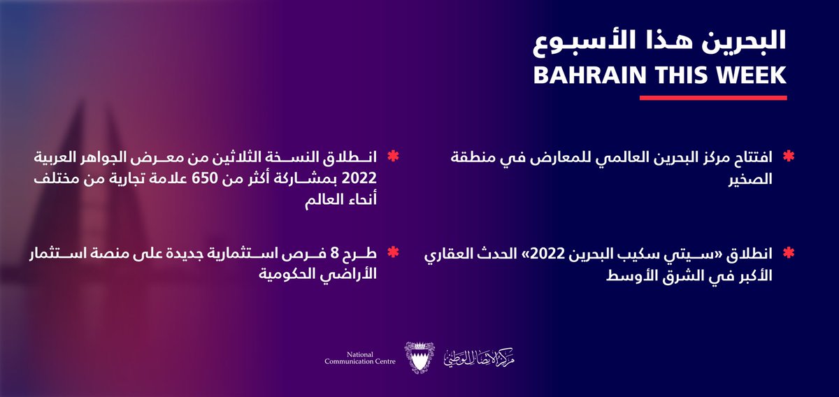 nccbahrain's tweet photo. #البحرين_هذا_الأسبوع 
#BahrainThisWeek 

#بلد_الكرام
#البحرين_بلدنا_بلدكم
#التعافي_الاقتصادي
#خطة_التعافي_الاقتصادي
#البحرين

#EconomicRecovery
#EconomicRecoveryPlan
#BahrainOursYours
#Bahrain
#cityscape https://t.co/CSO9aWKODK