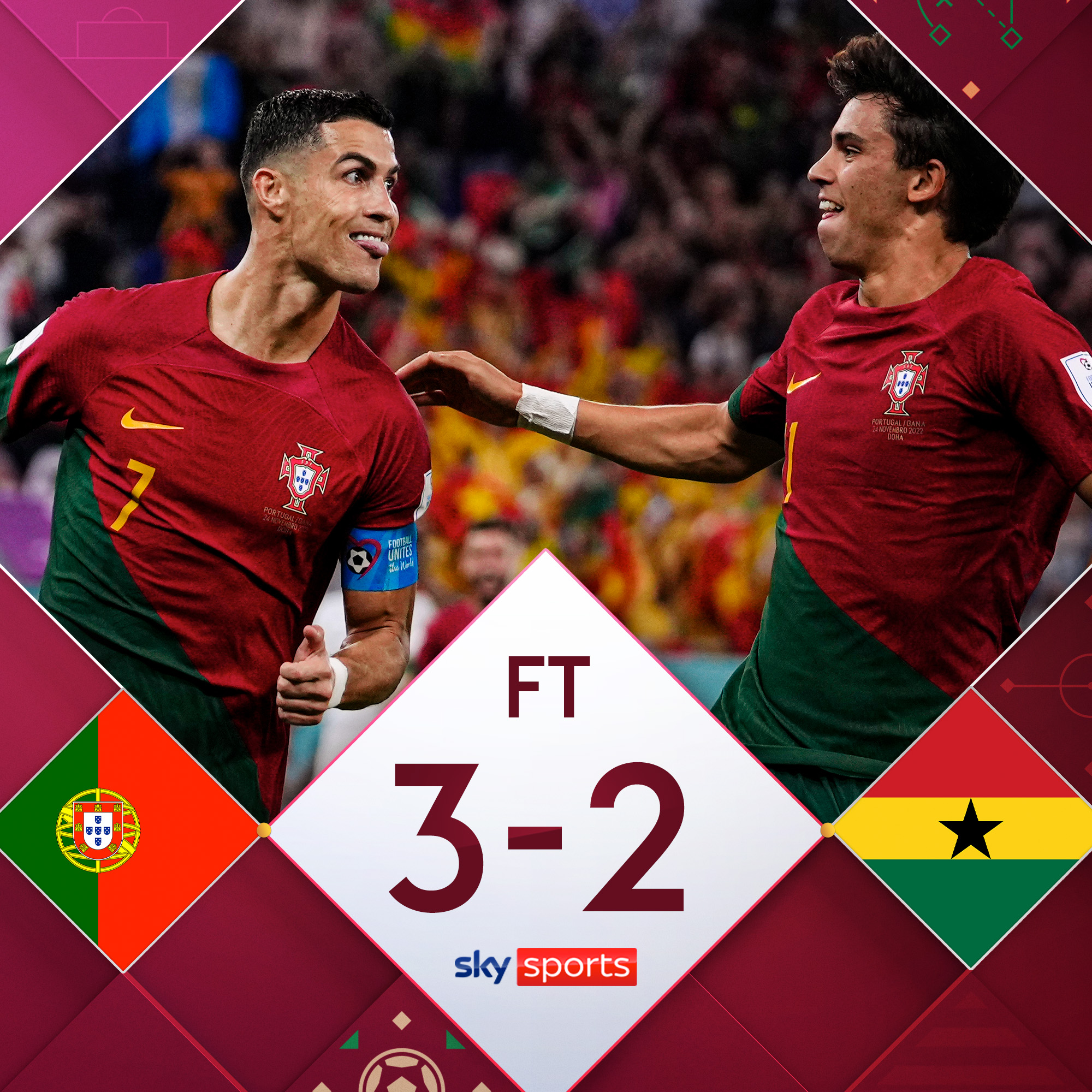 Ronaldo makes World Cup history, Portugal beats Ghana 3-2