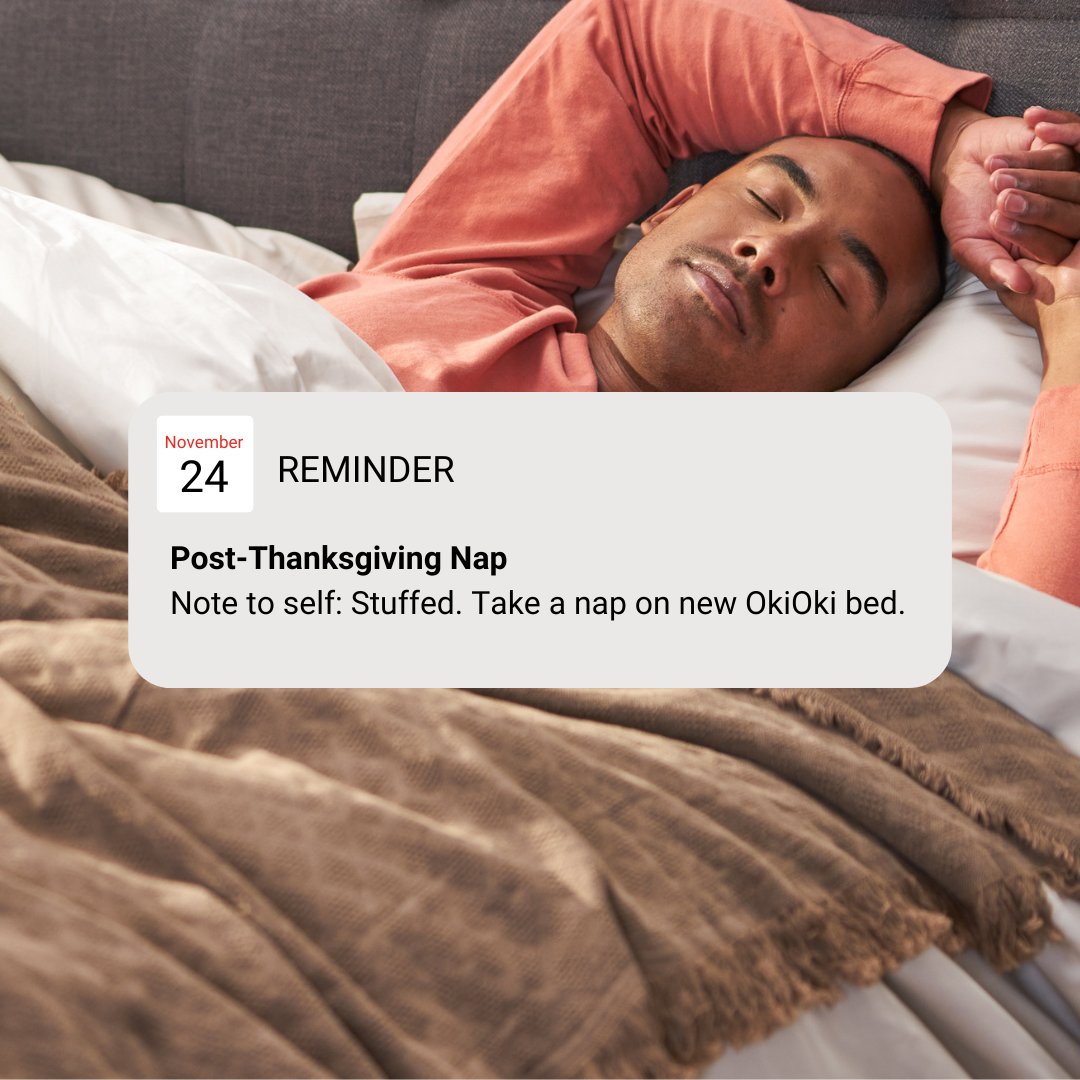 Post #Thanksgiving nap incoming. 💤  Our mattresses were made for all your favorite Turkey Day festivities - food-comma recovery, relaxation, and watching football. 🥧🍂🏈

#HappyThanksgiving #FoodComma #Stuffed