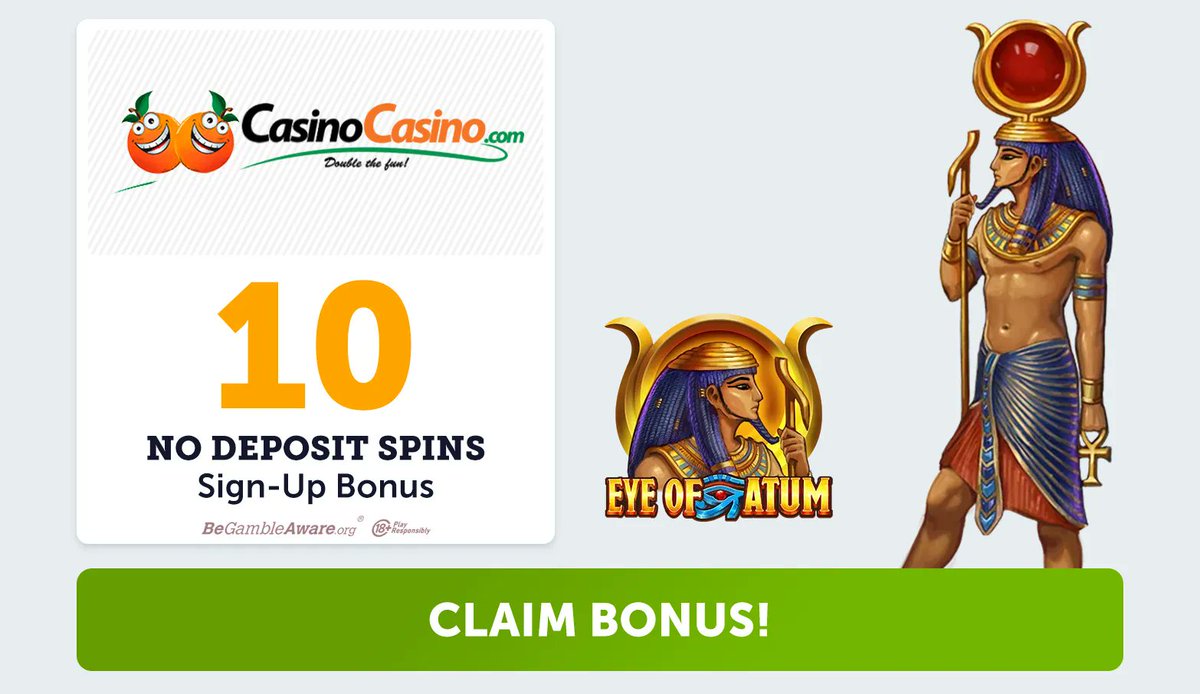 Casino Casino welcomes its new players with a 10 No Deposit Spins bonus, upon signing up. &#128525; Go to #SlotsCalendar, claim your bonus and start spinning on the Eye of Atum slot! Hurry up and take your free shot! &#128640;