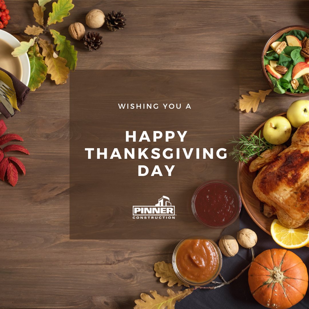 PinnerBuild's tweet photo. Pinner Construction wishes you a Happy Thanksgiving from our families to yours!

May your day with loved ones be filled with ultimate gratitude and thankfulness. 

What are you grateful for this year?

#happythanksgiving #grateful #thankful #pinnerproud https://t.co/5lMgjvPJCr