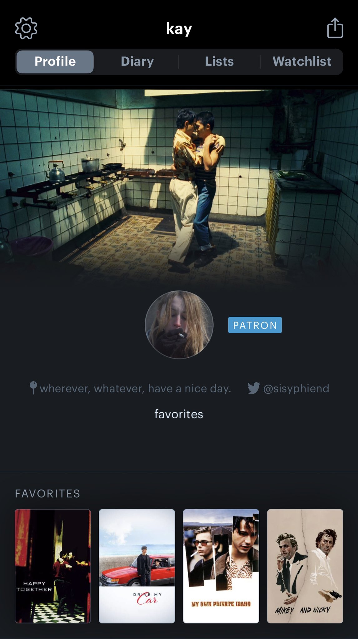 kay. on Twitter "i never bought letterboxd patron but my account is