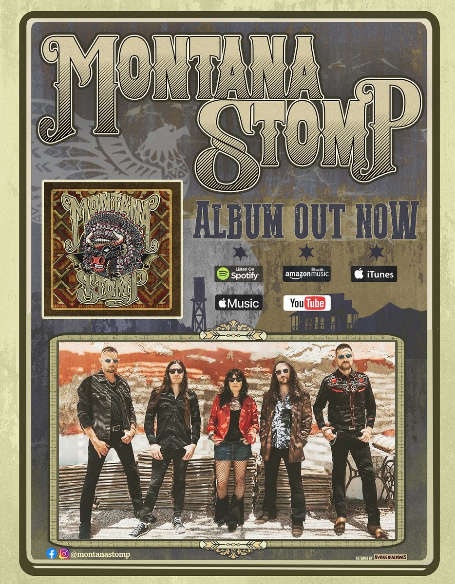 MontanaStomp's tweet photo. ⚠️ ALBUM OUT NOW!!
Escucha nuestro disco en tu plataforma favorita.
A la venta en formato CD, y Vinilo próximamente! 🖤
Listen to our debut album on your fav streaming platform! Cd/Vinyl &amp; Merch soon!

#montanastomp #albumout #rocknroll #rock #blues #bluesrock #southernrock https://t.co/Uyp2w01AAq