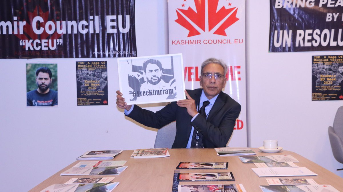 rsyed75's tweet photo. KashmirCouncil EU  joining the global call for the immediate and unconditional  release of Kashmiri Human rights defender #KhurramParvez✊and others in Indian jails who’s crime is defending the humanRights it is a dangerous precedent. #FreeKhurramParvez @FreeKhurram2021 @eu_eeas https://t.co/7HAvzuCHcF