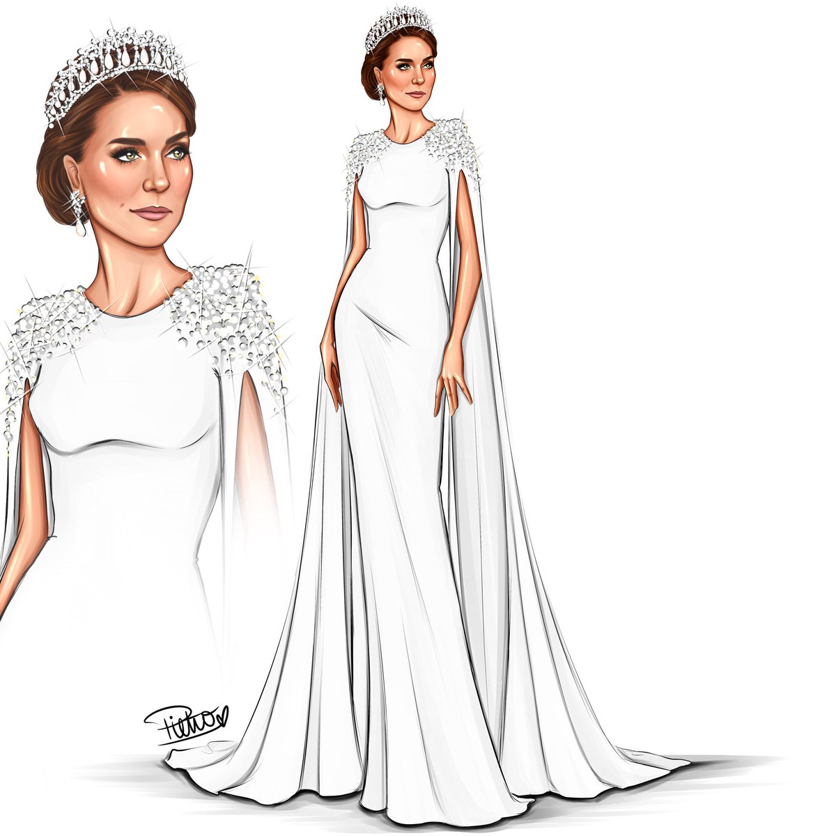 HRH Catherine (Kate) Middleton, the Princess of Wales 🤍
#fashionillustration #KateMiddleton #PrincessofWales #RoyalFamily #art