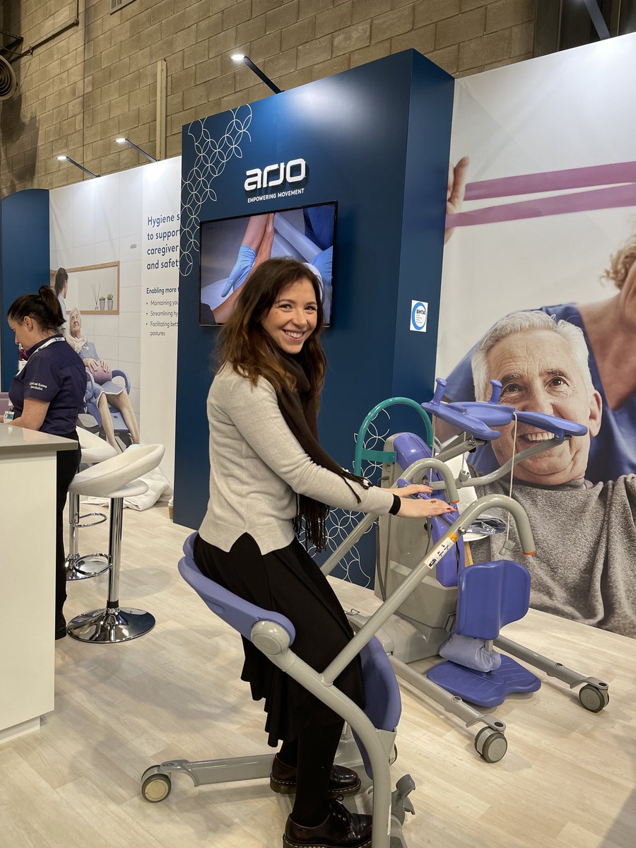 It’s always a delight to be able to actually try out the equipment ⁦<a href="/TheOTShow/">The OT Show</a>⁩ ⁦<a href="/Arjo_Global/">Arjo</a>⁩ 💚