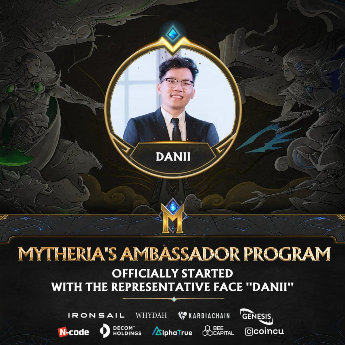 Hexfrancophone's tweet photo. ''PROGRAMME AMBASSADEUR''
🤩Bienvenue à l'ambassadeur de Mytheria 'Danii', il deviendra un visage familier de Demigods d'aujourd'hui à l'avenir, grâce à des réunions en ligne en face à face.
#NFT #P2E #USDT #Myra #ProgrammeAmbassadeur
@TheBinanceNFT @Mytheria_MYRA
@binance https://t.co/S4KFYetiU8