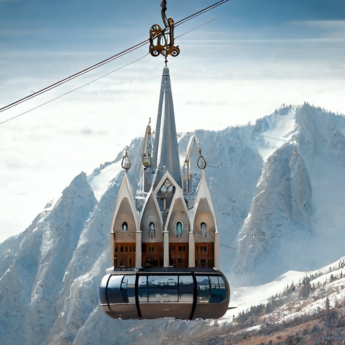 ImaginaryTemple's tweet photo. Little Cottonwood Canyon Gondola LDS Temple #lds #alta #snowbird #AIArtwork #midjourneyV4 https://t.co/eFkCtYzwzx