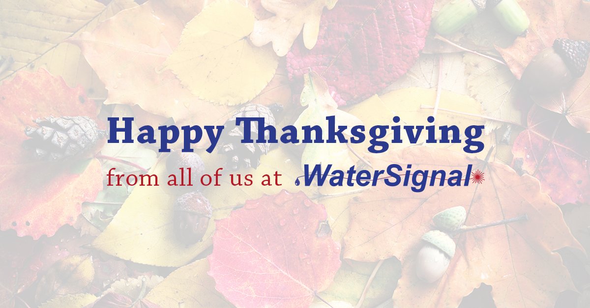 WaterSignal's tweet photo. Happy #Thanksgiving from all of us at WaterSignal. Have a wonderful day! 🦃 https://t.co/hoODwZsECz