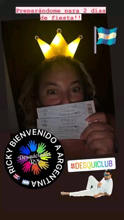 DesquiciadasRM's tweet photo. Valeria está lista para la fiesta que serán los shows de @ricky_martin en Argentina.
 ¿Vos cómo te estás preparando?.
.
.
.
#Desquiclub #Fans #Rickyenargentina #desquiciadasrm #FandomRickyMartin #RickyMartin #Rickyenargentina #Sexysouls  #SinfonicoRickyM… https://t.co/8sbfF7jEAu https://t.co/94bIcXroV4