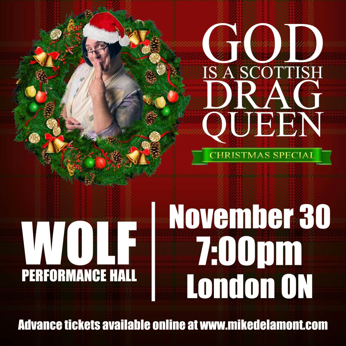 WolfPerformanceHall (@thewolfldn) on Twitter photo Will you be attending God Is A Scottish Drag Queen Christmas Special next week? <a href="/mikedelamont/">Mike Delamont</a> as God, dressed in a holiday power suit, comes down to set the record straight on everything from Tiny Tim to Egg Nog in one hilarious night!
Get tickets: buff.ly/3Oxq17C Will you be attending God Is A Scottish Drag Queen Christmas Special next week? <a href="/mikedelamont/">Mike Delamont</a> as God, dressed in a holiday power suit, comes down to set the record straight on everything from Tiny Tim to Egg Nog in one hilarious night!
Get tickets: buff.ly/3Oxq17C