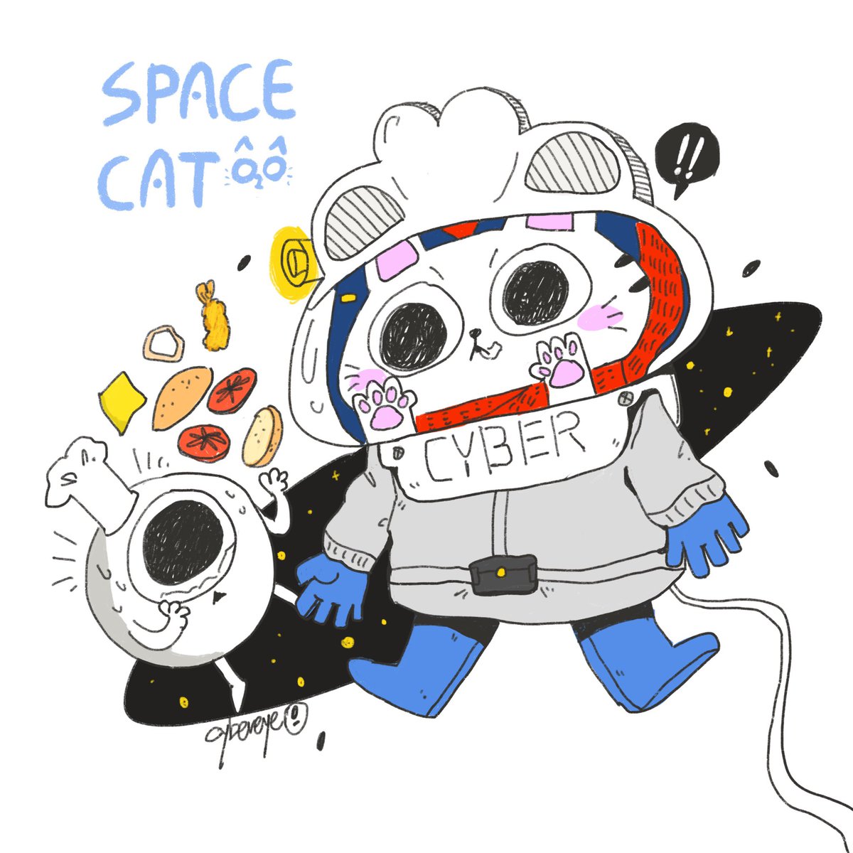 Hungry Space Cat. BURGER GONE!
#cat #CatsOfTwitter #CatsOnTwitter #catoftheday #illustration #illustrator #illusrtationart #art #cybereye