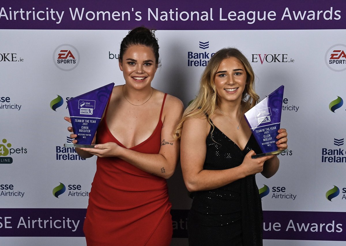 WexfordFCWomen's tweet photo. 🤩 𝐖𝐈𝐍𝐍𝐄𝐑𝐒!!

Ciara and Ellen at this evenings @sseairtricity WNL Awards ceremony in Dublin.

#WNLAwards https://t.co/iP9CBSBM9B