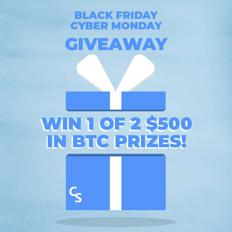 WayexOfficial's tweet photo. The day is finally here our Black Friday & Cyber Monday GIVEAWAY!
This Black Friday weekend we are running a crypto giveaway to reward two lucky CryptoSpend users with $500 in BTC each! https://t.co/26Vx7LllQP