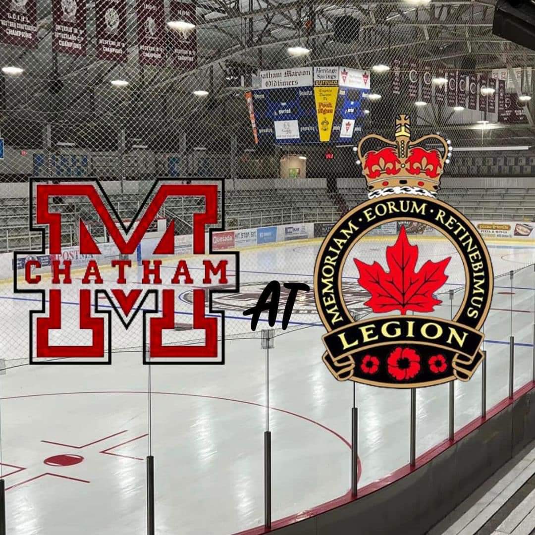 Chatham Maroons (@maroonsgojhlho1) on Twitter photo GAME DAY ON THE ROAD
Chatham Maroons
@
<a href="/SLegionnaires/">Sarnia Legionnaires</a>
Thursday November 24th
7:10pm
Pat Stapleton Center
Be Proud
BE LOUDER!!
Be There!!!
Let’s Go Boys!
📺 HockeyTV.com GAME DAY ON THE ROAD
Chatham Maroons
@
<a href="/SLegionnaires/">Sarnia Legionnaires</a>
Thursday November 24th
7:10pm
Pat Stapleton Center
Be Proud
BE LOUDER!!
Be There!!!
Let’s Go Boys!
📺 HockeyTV.com