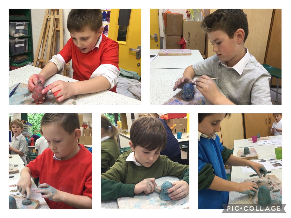 Clay phoenix eggs in the style of Fabergè eggs this morning in the Art Room with the Colony, Year 3