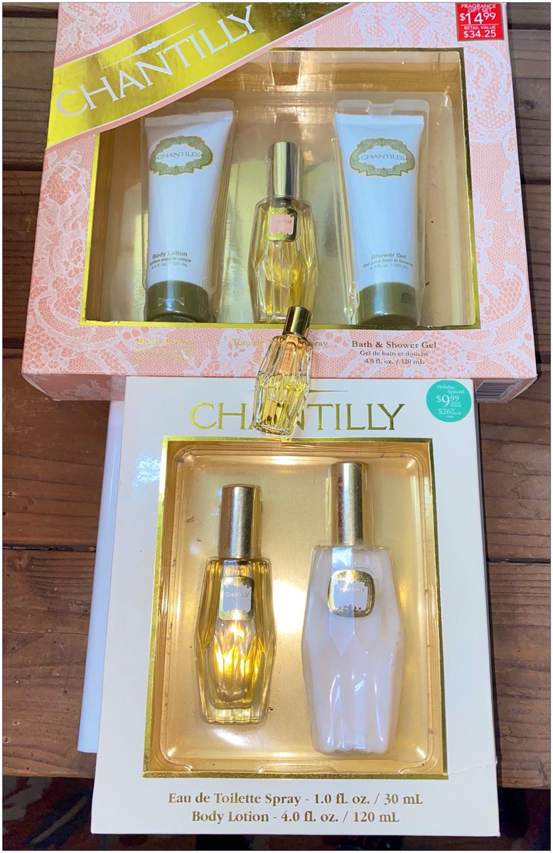 ThriftnStyle's tweet photo. Excited to share this item from my #etsy shop: Six CHANTILLY Lotion, EDT,  EDP &amp; Gel by Dana New  *Vintage Fragrances* https://t.co/gAxbNhwneI
#Chantilly https://t.co/5qoKYGes53