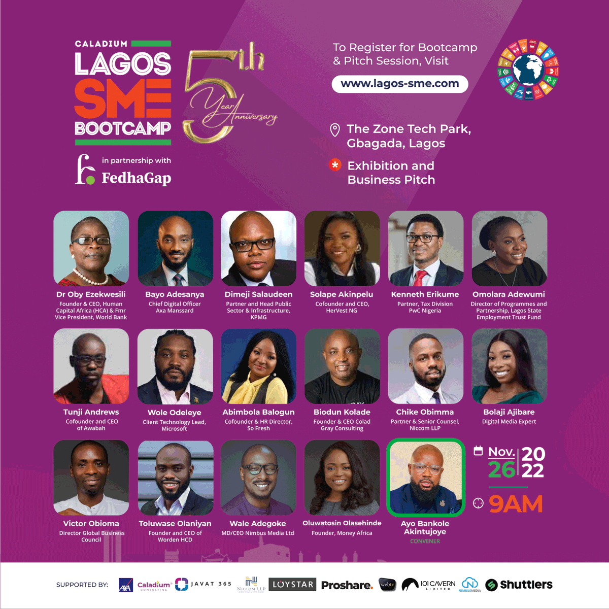 The Caladium #LagosSMEBootcamp 5th year anniversary is here!

📍Nigeria’s best brains &amp; business leaders
📍Free collaboration &amp; email license
📍Free legal services
📍Grants
📍Discounted Rides to the venue
📍And Many more

Visit buff.ly/3Gx8ACe to register for FREE