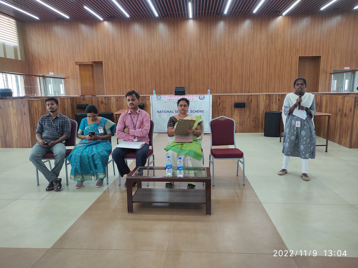 Nss_Stcas106_Ch's tweet photo. 09/11/2022 :  In St. Thomas College of Arts and Science the National Service Scheme conducted Intercollegiate
ORATORICAL COMPETITION Topic: YOUTH SAY NO TO DRUGS in that 20 volunteers were participated and other college students also participated
@_NSSIndia @Nss_Stcas107_Ch 
#nss https://t.co/hQUk1wFzdJ