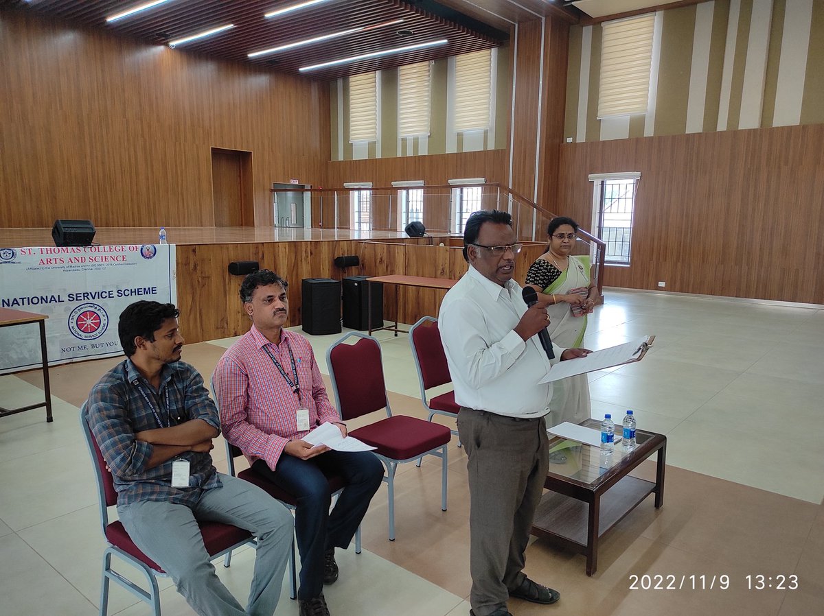 Nss_Stcas106_Ch's tweet photo. 09/11/2022 :  In St. Thomas College of Arts and Science the National Service Scheme conducted Intercollegiate
ORATORICAL COMPETITION Topic: YOUTH SAY NO TO DRUGS in that 20 volunteers were participated and other college students also participated
@_NSSIndia @Nss_Stcas107_Ch 
#nss https://t.co/k1iUaSXDmb