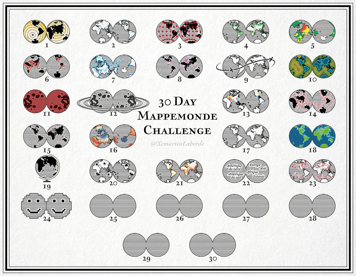 Although #30DayMapChallenge is not over yet, there’s one thing we can already say. <a href="/XemartinLaborde/">Xemartin Laborde</a> ‘s effort is by far the most innovative, complete, well-thought, unique, beautiful, elegant project I’ve seen so far. His dedication is to praise, and I’m very happy to witness it!