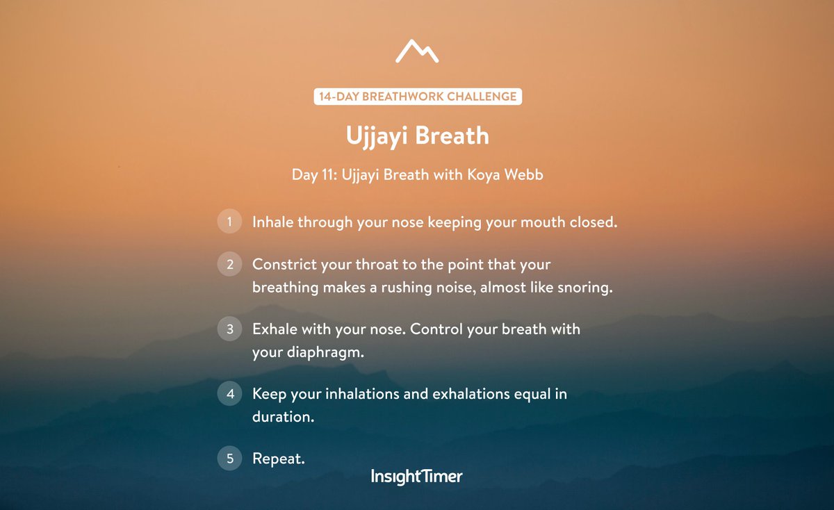 #BreathworkChallenge Today, Koya Webb introduced us to Ujjayi Breath. This technique increases oxygen around the body, helping you to reset and relax. How did you feel after completing this practice?  Follow the link to explore the challenge: insig.ht/DLllLYNSWub