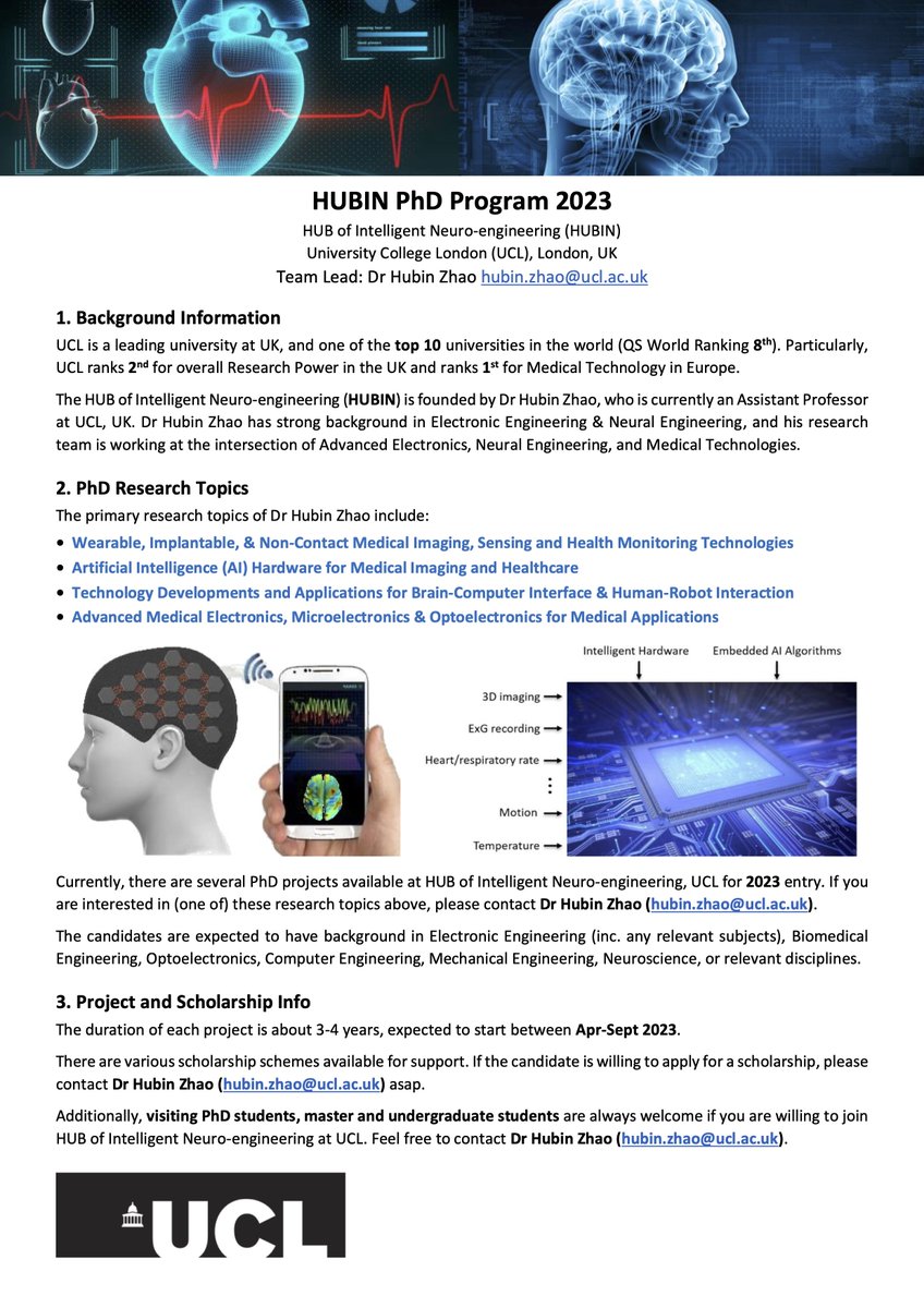 PhDs available in my team for 2023 entry. Scholarship schemes are available for exceptional applicants. Pls email me if interested. Pls help RT to spread to the world! Much appreciated! #Imaging #HealthMonitoring #Wearable #AI #BCI #HRI #PhD #neurotech #medicaltech #PhDposition