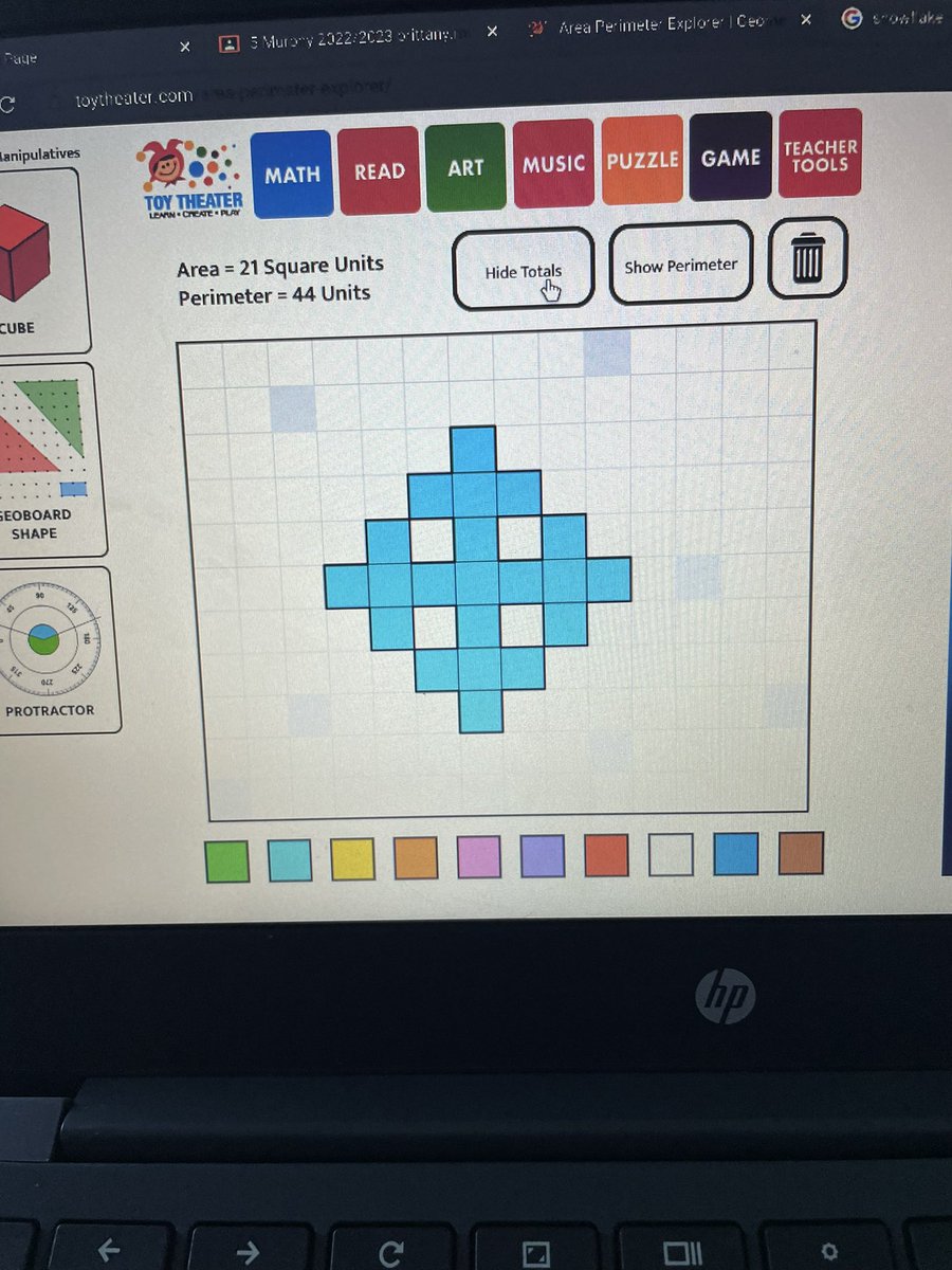 We are learning about perimeter in 5Murphy so we played around with <a href="/ToyTheaterGames/">ToyTheater.com</a> making snowflakes to see who could make the the ❄️ with the biggest perimeter 😀 <a href="/Seaside_elem/">Seaside Elementary</a> <a href="/HRCE_NS/">Halifax Regional Centre for Education</a> @HRCE_Math