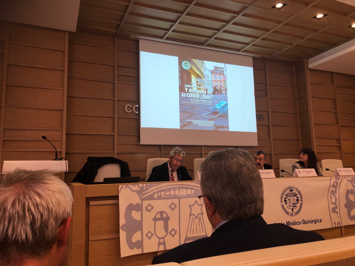 ClaraVAlvarez's tweet photo. Inauguración del curso de la Academia Médico Quirúrgica de Santiago de Compostela.
Conferencia: ?Y después de la CoVid qué? Dr. A Antela
@amqscompostela https://t.co/2D6q6WToSe