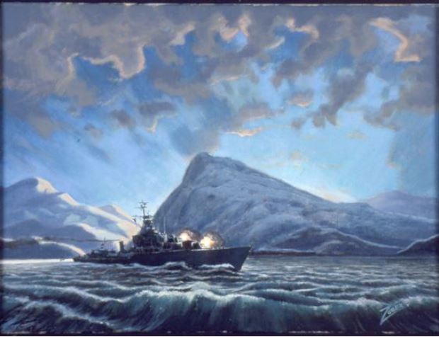 CanWarMuseum's tweet image. Daybreak, Gulf of Korea
Painted by Ted Zuber in 1978
CWM 19890328-013
Beaverbrook Collection of War Art
#HistoryWeek2022 #KoreanWar #WarArt #LestWeForget #MilitaryHistory