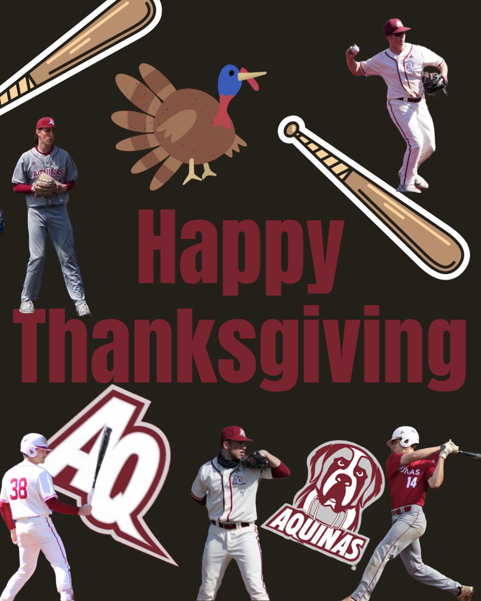 AQBaseball's tweet photo. Happy Thanksgiving to everyone from the Aquinas Baseball family! https://t.co/I9cUFzOcPF
