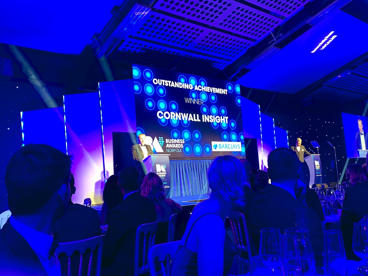 Well done to <a href="/CornwallInsight/">Cornwall Insight</a> for winning the Outstanding Achievement award at the #norfolkbusinessawards

Well deserved 👏👏👏