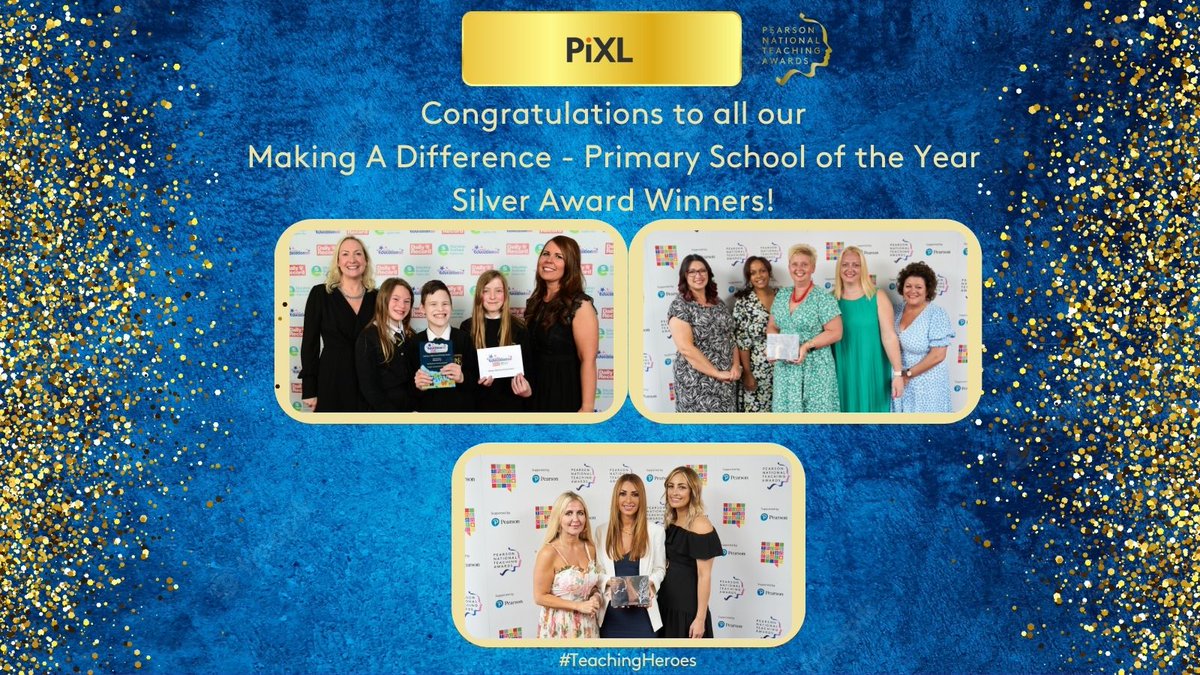 TeachingAwards's tweet image. 3/4 A huge congratulations to all the Silver Winners of the Making a Difference - Primary School of the Year award. Your effort and support for your students is truly remarkable! (Sponsored by @ThePiXLNetwork) @MarshfieldPS @NetherburnPs #TeachingHeroes