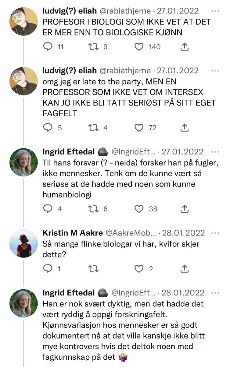 MissGendering's tweet photo. Tenk at Ingrid Eftedal og Kristin Aakre tror at det er mer enn to biologiske kjønn. https://t.co/FhRxkjdfWG