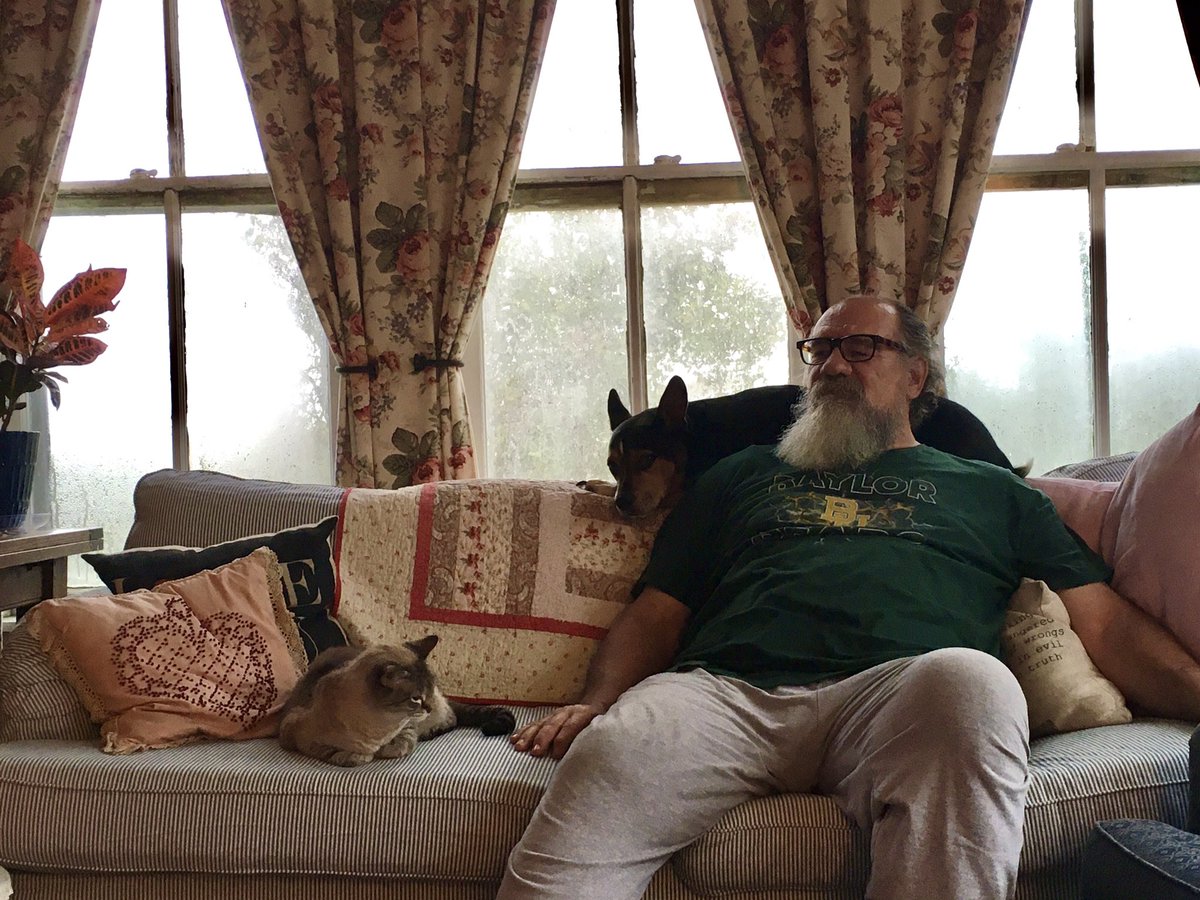 singplayread's tweet photo. Buster is staying out of the rain and watching his pals in the National Dog Show.  #DogShowSweepstakes with @Purina! https://t.co/fy0fHY5uYU