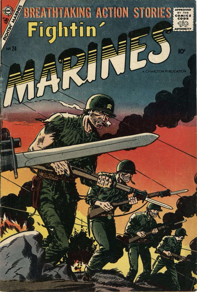 ljacone's tweet photo. Read: Fightin' Marines 24. Every year I am thankful for loads of free #PublicDomainComics like this Charlton War anthology. #WarComicsMonth https://t.co/r4086XPjKX