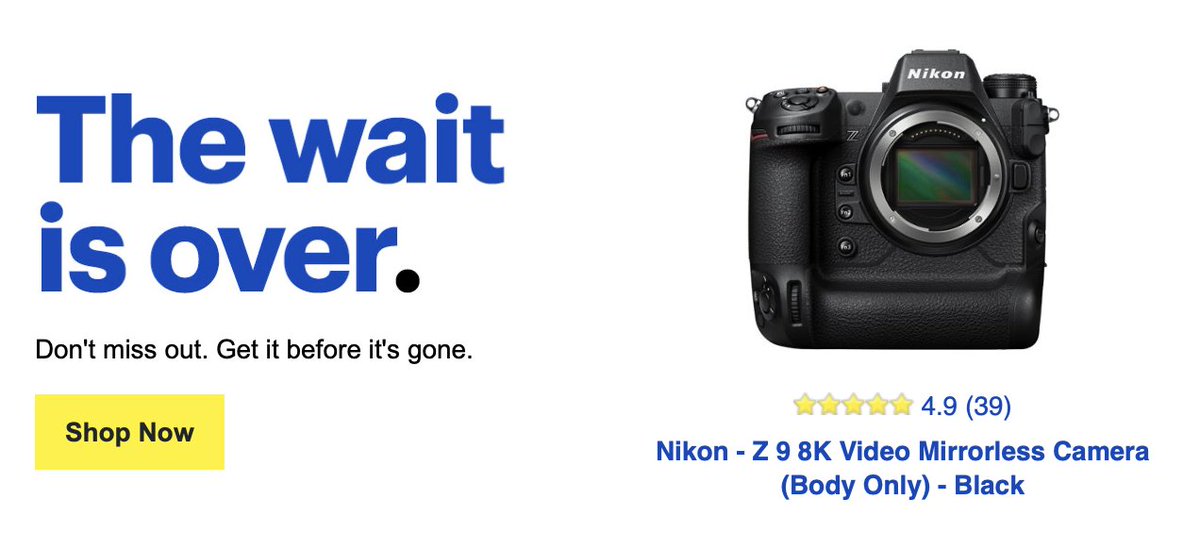 Nikon Rumors On Twitter Nikon Z9 In Stock In The Us Uk Canada And