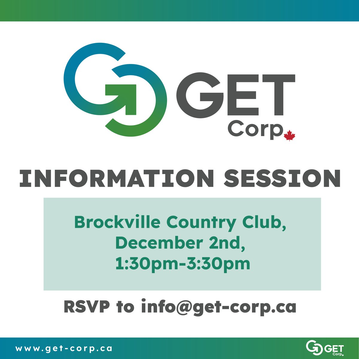 📢ANNOUNCEMENT:
Upcoming Information Sessions for GET Corp.!

Woodstock Quality Inn - Dec. 1st, 1pm–3pm
Brockville Country Club - Dec. 2nd, 1:30pm-3:30pm

Come learn about how you can improve #sustainability on your #dairy farm!

#CdnAg #CdnDairy

bit.ly/3vKlGWx