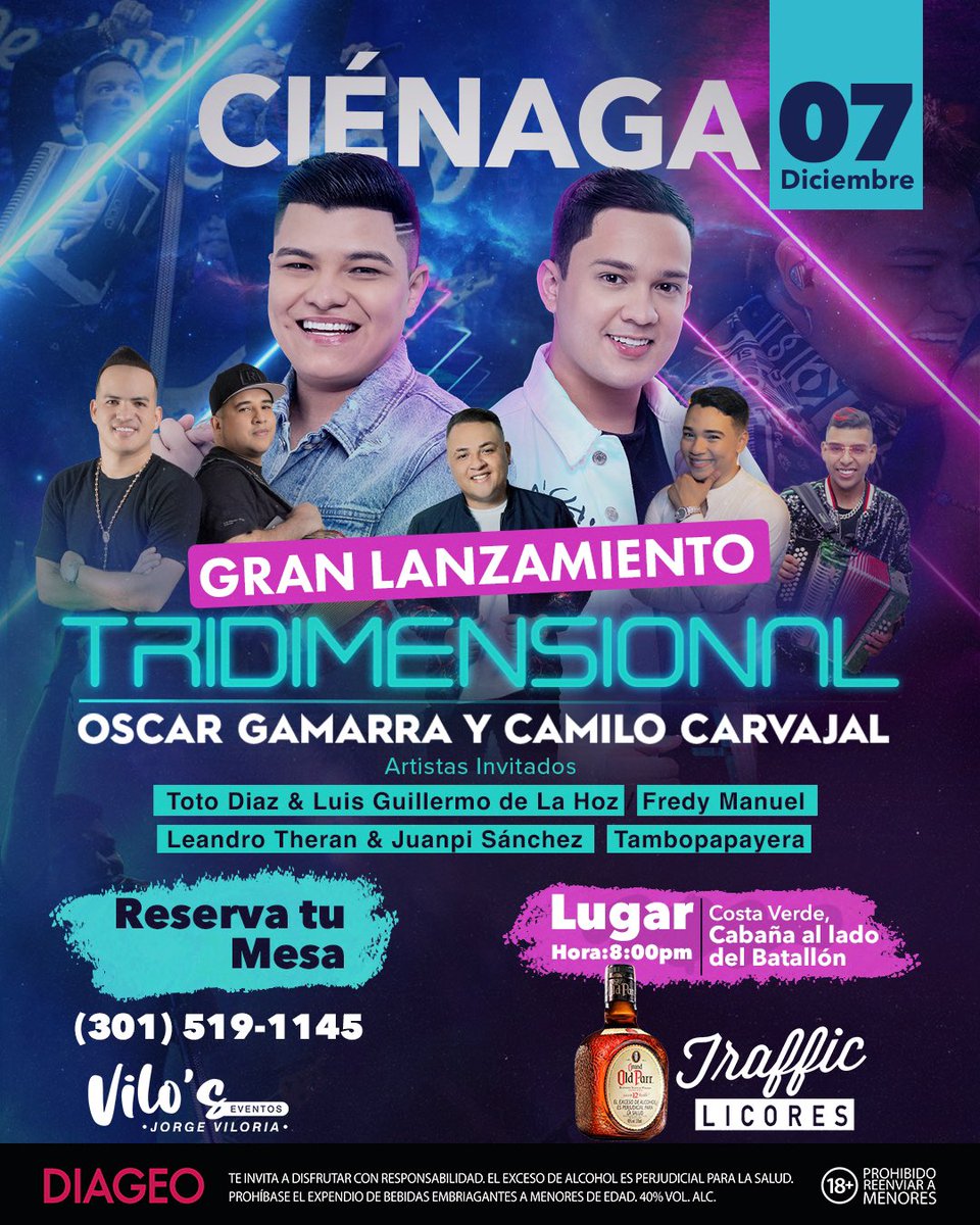 _JorgeViloria's tweet photo. Ciénaga Magdalena 
7 de Diciembre 
¡No te lo puedes perder!
Reserva tu mesa para 10 personas 
Cupos Limitados https://t.co/jQpjgwNiAB