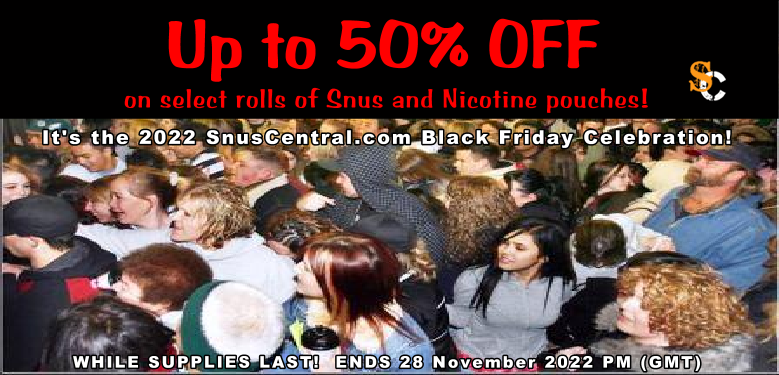 snuscentral's tweet photo. Get up to $50% OFF Select rolls of Snus and Nicotine Pouches at the SnusCentral Black Friday Sale! ENDS 28 Nov 22 (GMT) while supplies last.
https://t.co/Qwo3CC2L1w https://t.co/TBFDDN7mW7