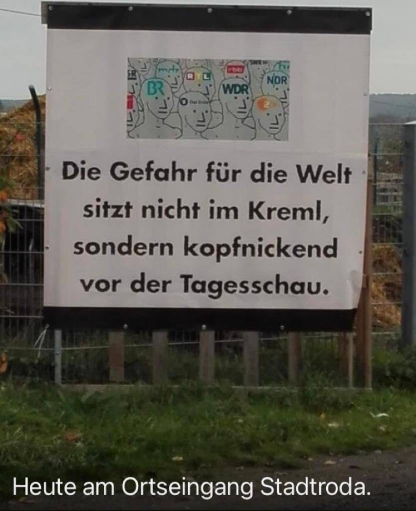 Heute, Ortseingang Stadtroda.