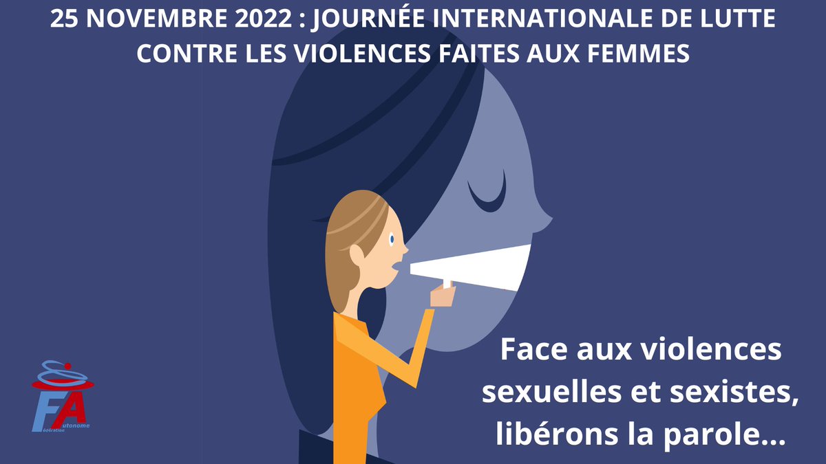 FederationAuto's tweet photo. #25NOVEMBRE #vss Journée internationale de lutte contre les #violencesfaitesauxfemmes
Toute l'année avec les fédérations et syndicats de la @FederationAuto face aux violences sexuelles et sexistes au travail, libérons la parole des victimes
@FafpeD #fafph @fa_fpt https://t.co/zfg3WwlToA