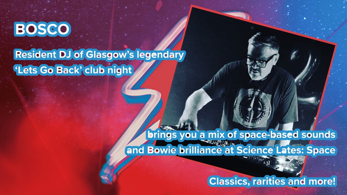 gsc1's tweet photo. Eat | Drink | Dance | Explore tomorrow night at #ScienceLates: Space (6-10pm)
‘Let’s Go Back’ resident DJ Bosco brings a mix of space-based sounds & Bowie brilliance. Classics, rarities & more!
Get your tickets for after hours fun 🔞
🎟️ £15/£12 https://t.co/SZZt73cdJM https://t.co/wQGQ6NSfYX