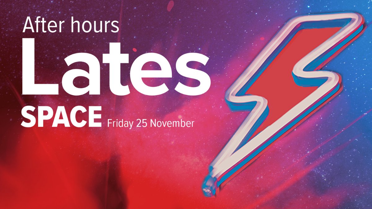 gsc1's tweet photo. Eat | Drink | Dance | Explore tomorrow night at #ScienceLates: Space (6-10pm)
‘Let’s Go Back’ resident DJ Bosco brings a mix of space-based sounds & Bowie brilliance. Classics, rarities & more!
Get your tickets for after hours fun 🔞
🎟️ £15/£12 https://t.co/SZZt73cdJM https://t.co/wQGQ6NSfYX