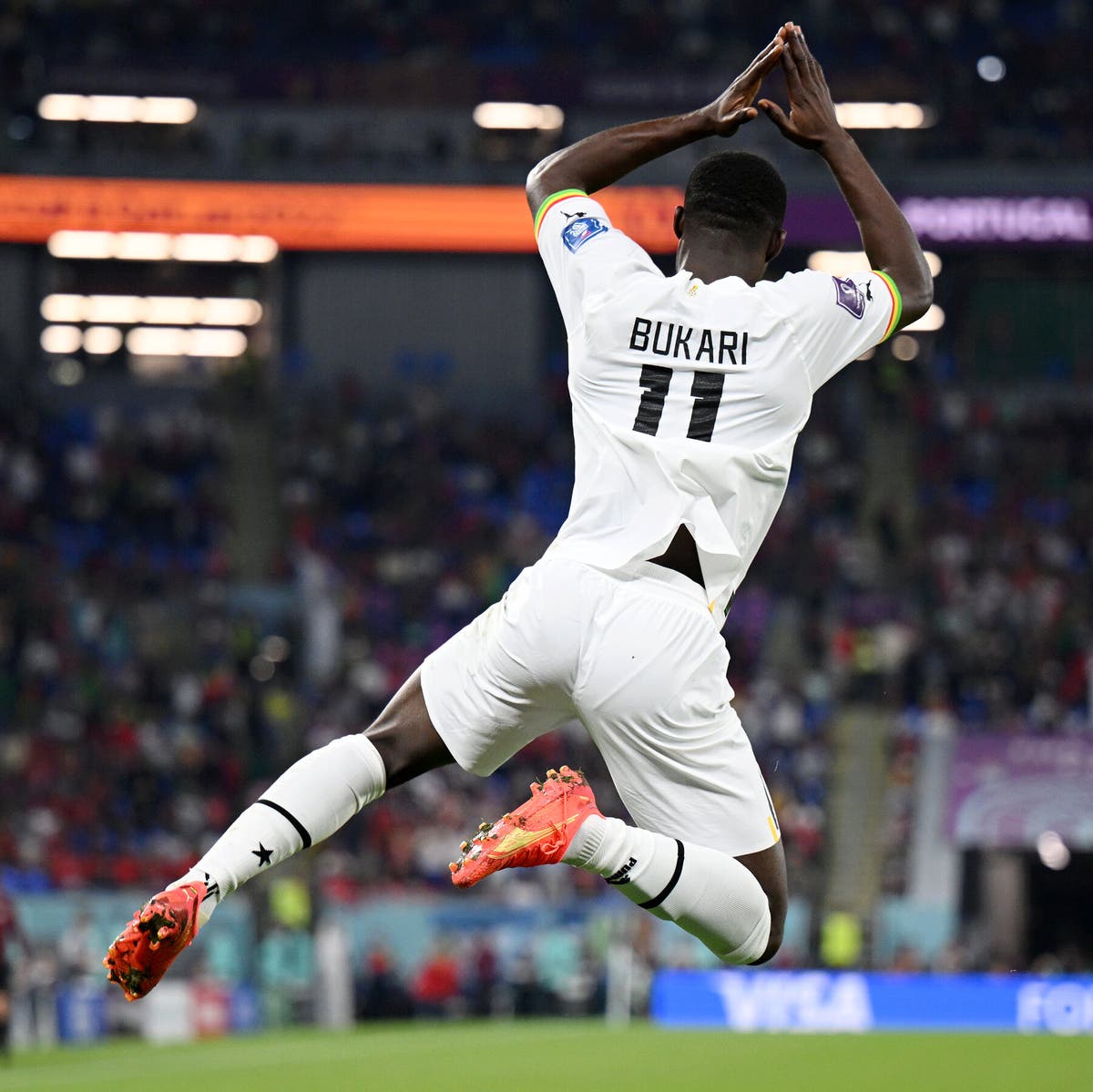 Two Unique celebration styles by 2 players #CristianoRonaldo of 🇵🇹 &amp; #Bukari of 🇬🇭 

Tells beauty of #FIFAWorldCup - Life continues after every match for better outcome next match

That's core of our #WorldHeritage linked to #Portugal &amp; #Ghana to
#ProtectHeritage for generations