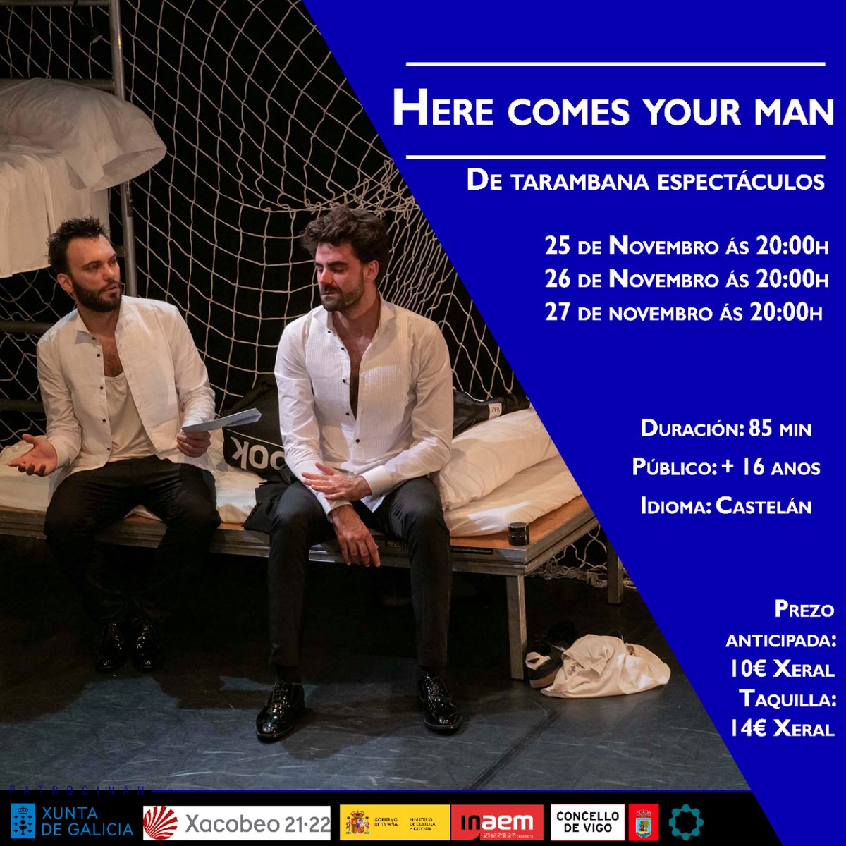 Esta fin de semana "Here comes your man" de Tarambana Espectáculos.  Non quedes sen a túa entrada!!

my.mtr.cool/thmnfodtwe

#vigocultura #artikavigo #salaartika #NextGenerationGalicia #PRTR